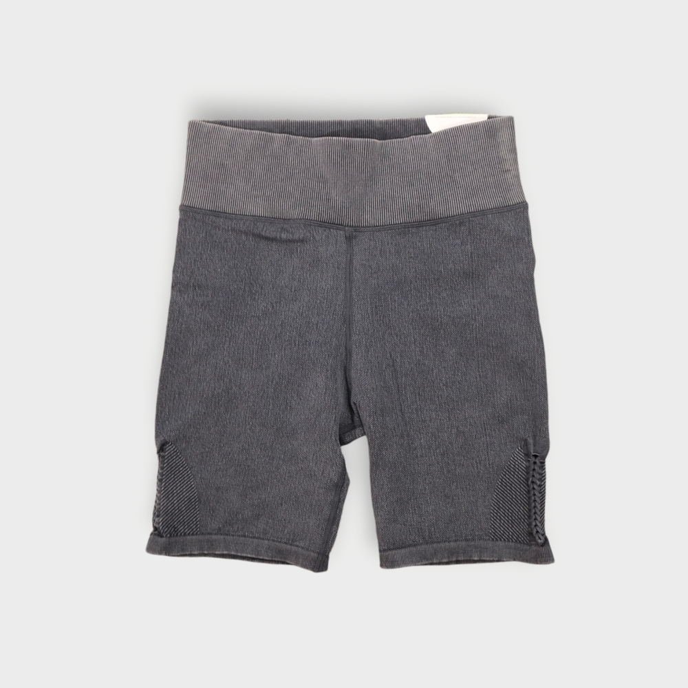 Aerie Offline Women Bike Shorts Sz M Faded Black Ribbed Seamless High Rise